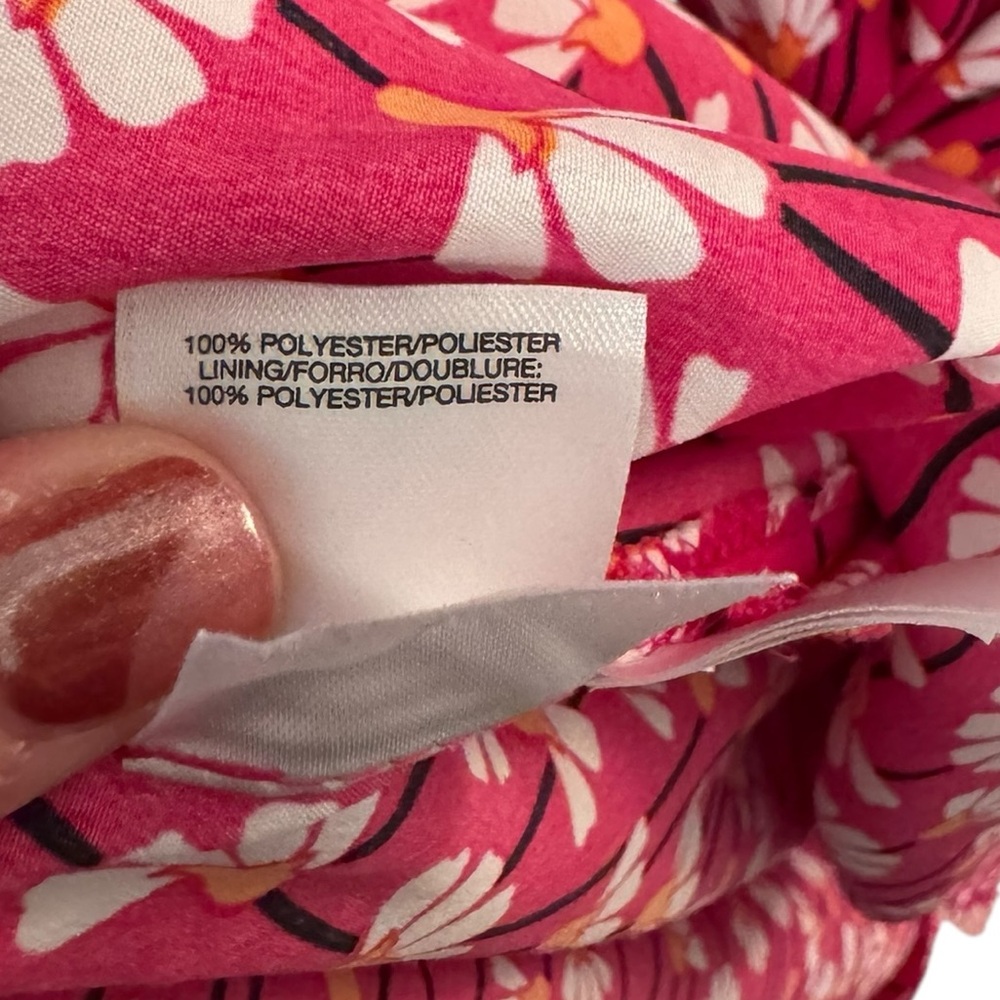 Women’s—Anne Klein Bright Magenta Sleeveless V-Neck Belted Maxi Dress. Size XL. - Picture 16 of 16